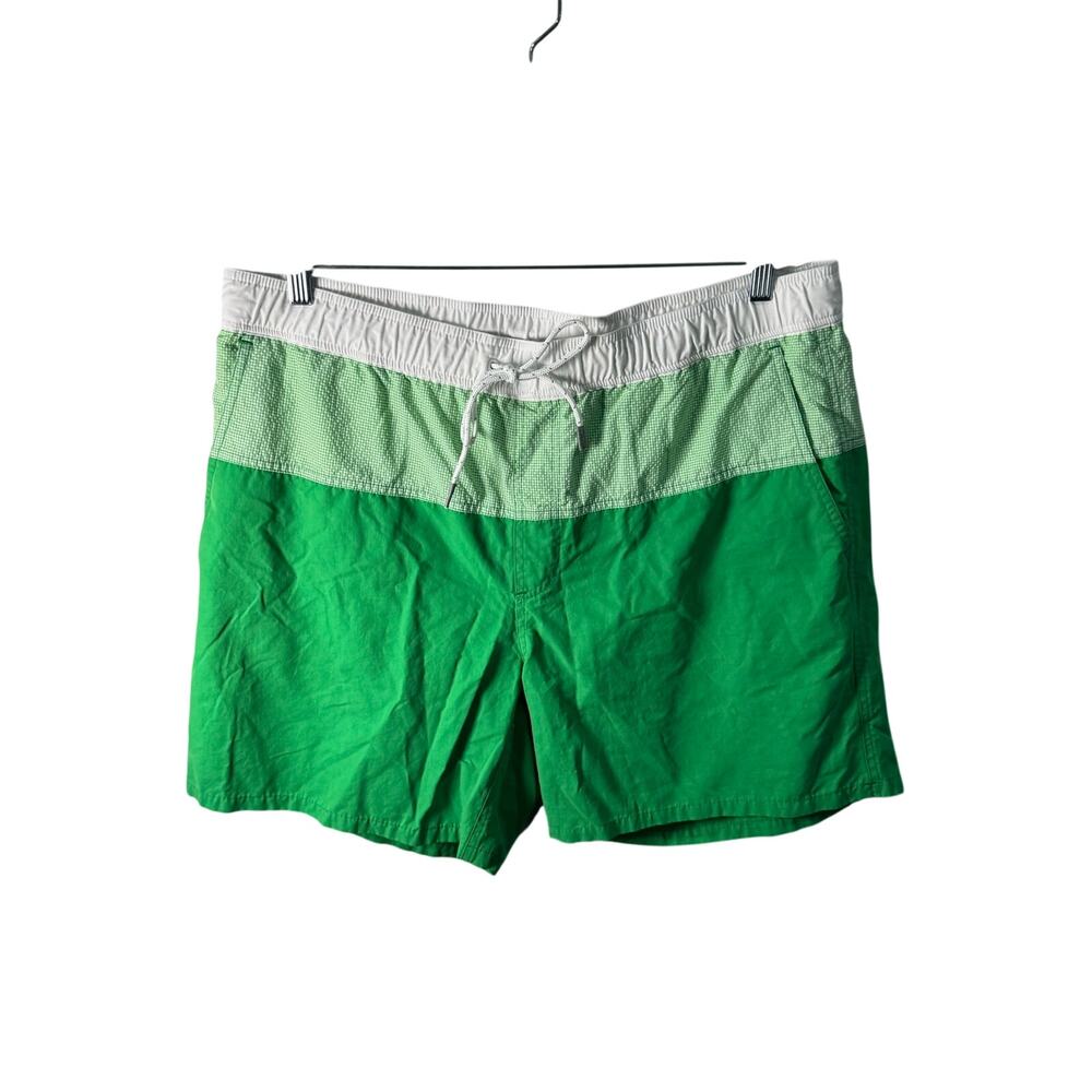 Bills Khakis Green seersucker Swim Trunks XL